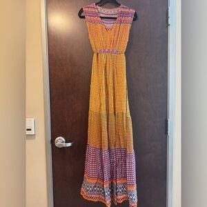 Anthropologie Beaded Pattern Maxi Dress S